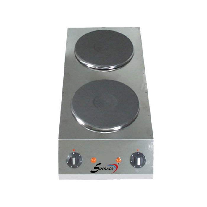 Réchaud électrique SOFRACA à 2 plaques en profondeur – diamètre 220 mm – référence 27154SP