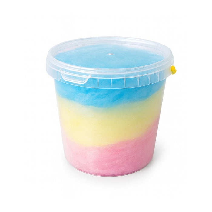 Seau à barbe à papa tricolore 1 L - Palette de 900 pièces