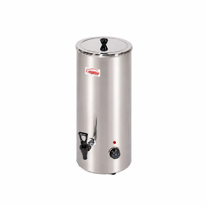 Chauffe-lait à bain-marie Campeona TL/10-LB de 10 litres en inox, avec robinet et thermostat.