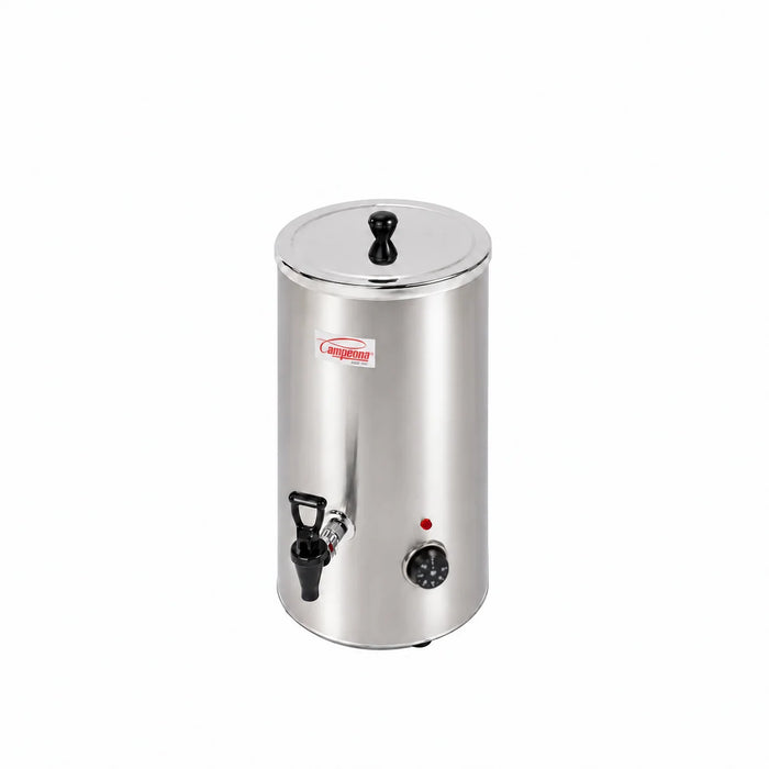 Chauffe-lait à bain-marie Campeona TL/6-LB de 6 litres en inox, avec robinet et thermostat.