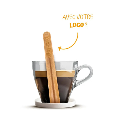 Ecopoon – seconde vue de la touillette comestible en biscuit pour café