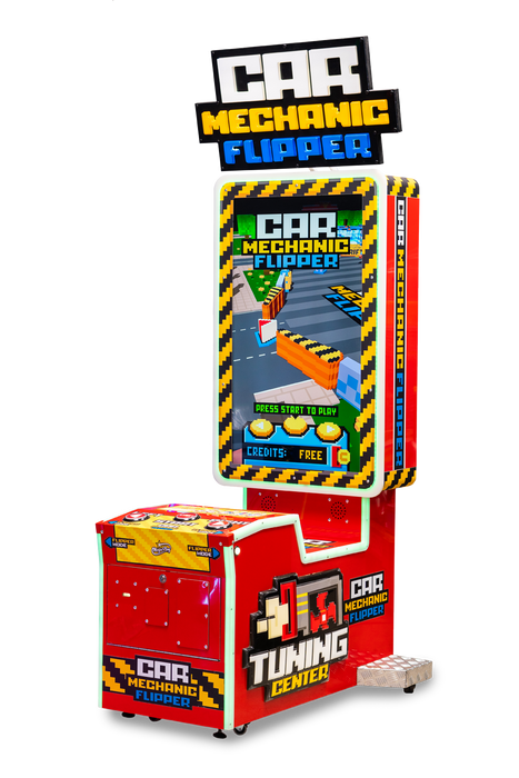 Vue de côté du jeu d'arcade Car Mechanic Flipper de la marque Magic Play.