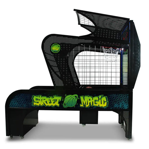 Magic Play Street Magic – vue de côté de la machine de basket arcade noire