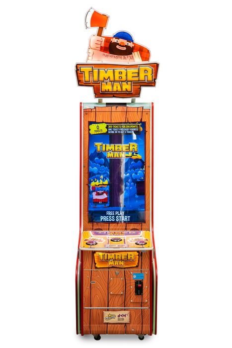 Vue de face du jeu d'arcade Timberman de la marque Magic Play.