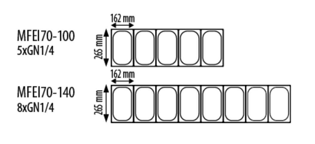 Saladette 700 positive MFEI70-100 - 2 portes avec dessus inox et couvercle - 915x700x890 mm - 169 L