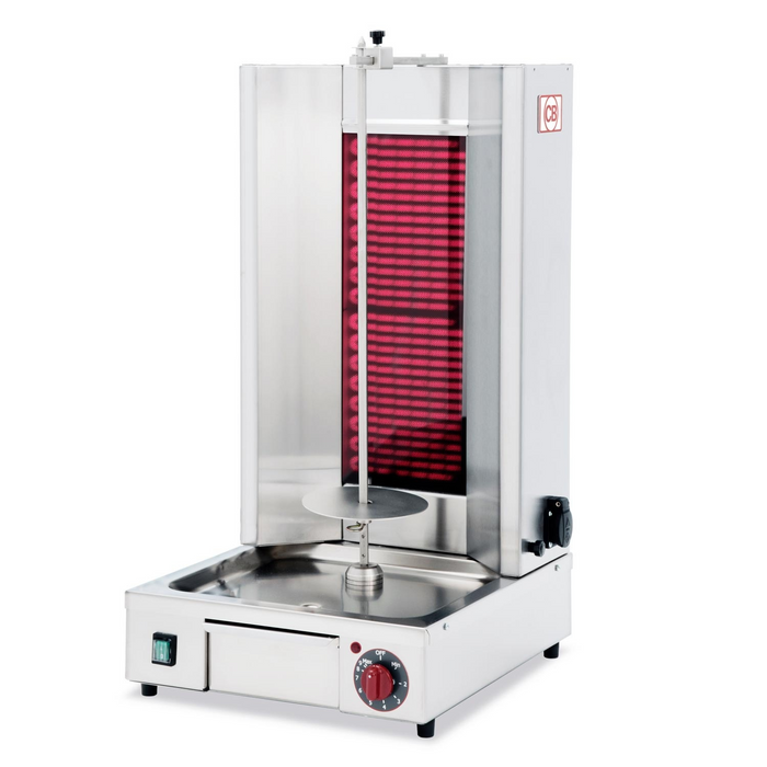 Appareil à kebab électrique - 2 résistances infrarouges en céramique - capacité 10 à 15 kg - 5200w