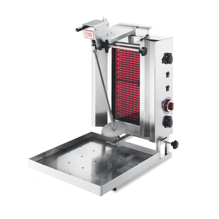 Appareil à kebab électrique - 2 résistances infrarouges en céramique - capacité 15 à 20 kg - 5200w