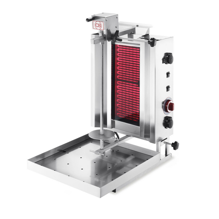 Appareil à kebab électrique - 2 résistances infrarouges en céramique - capacité 15 à 20 kg - 5200w