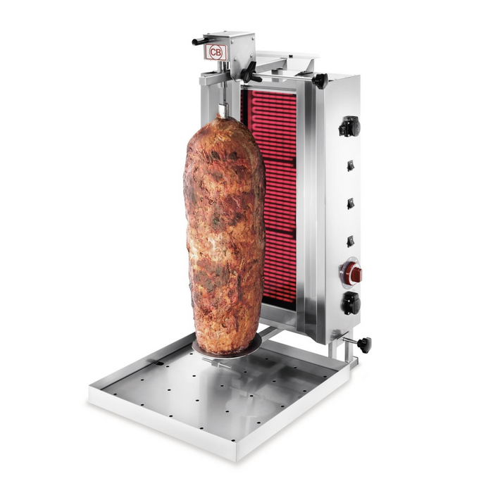 Appareil à kebab électrique - 3 résistances infrarouges en céramique - capacité 20 à 50 kg - 7800w