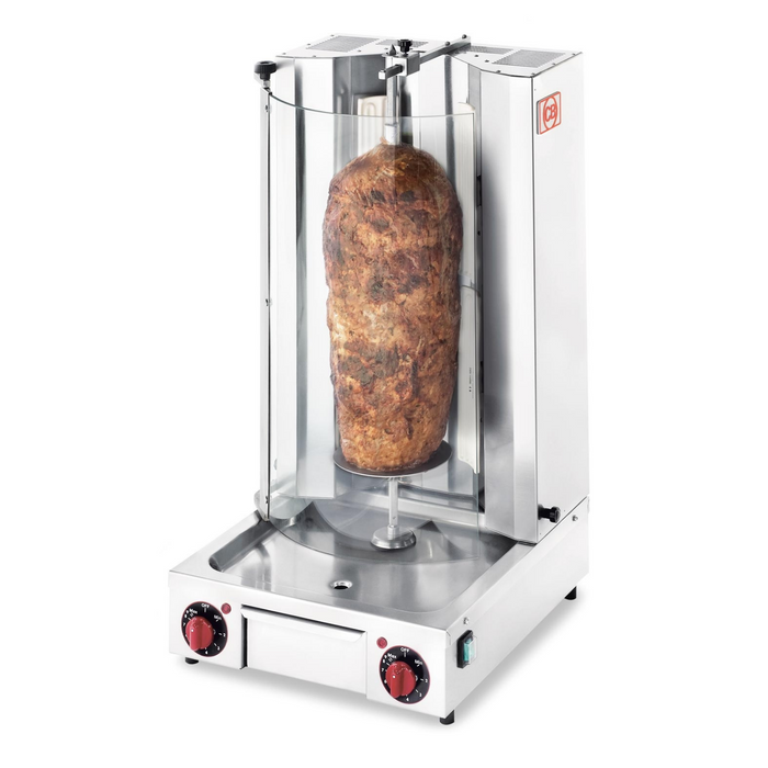 Appareil à kebab électrique - 4 résistances infrarouges en céramique - capacité 10 kg - 3300w