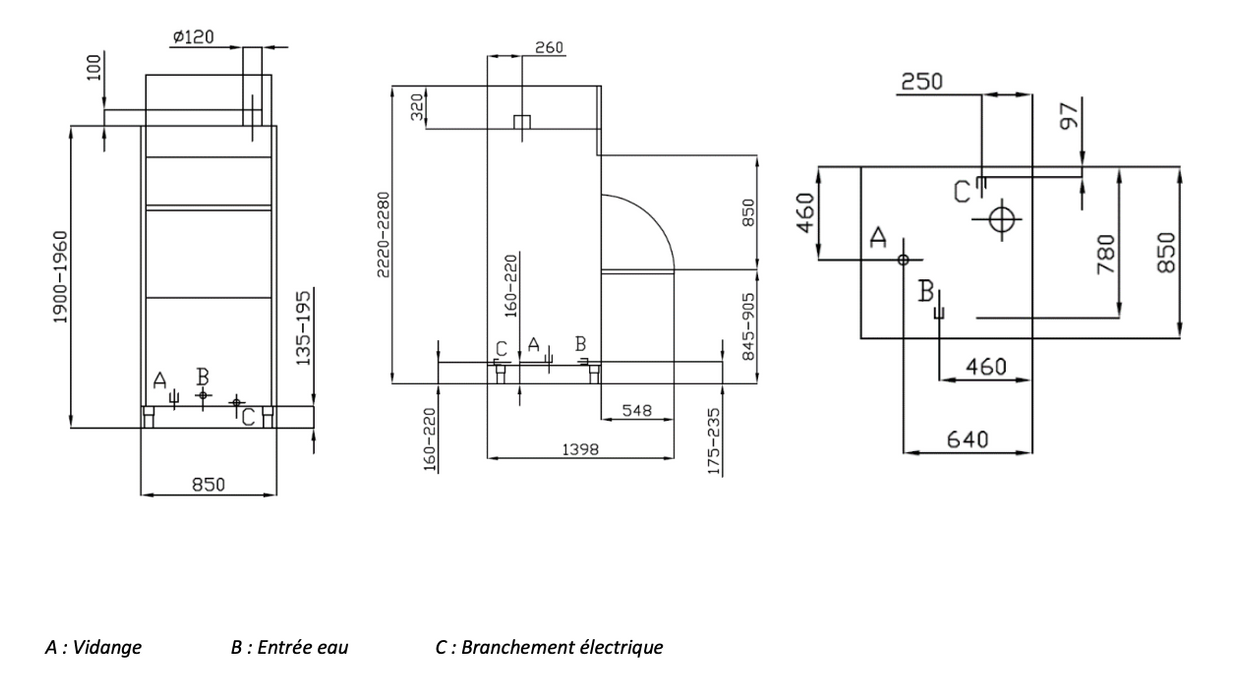 Lave batteries et ustensiles AP4BT - 30 paniers/heure - dimensions panier 700x700