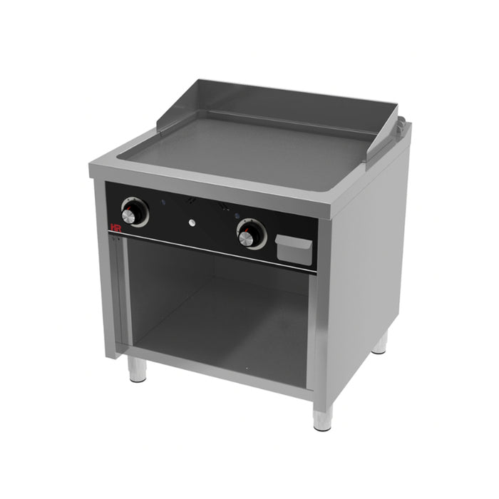 Fry top à gaz profondeur 750 - chrome/acier rectifié - 800x750x945 mm - 15 kw