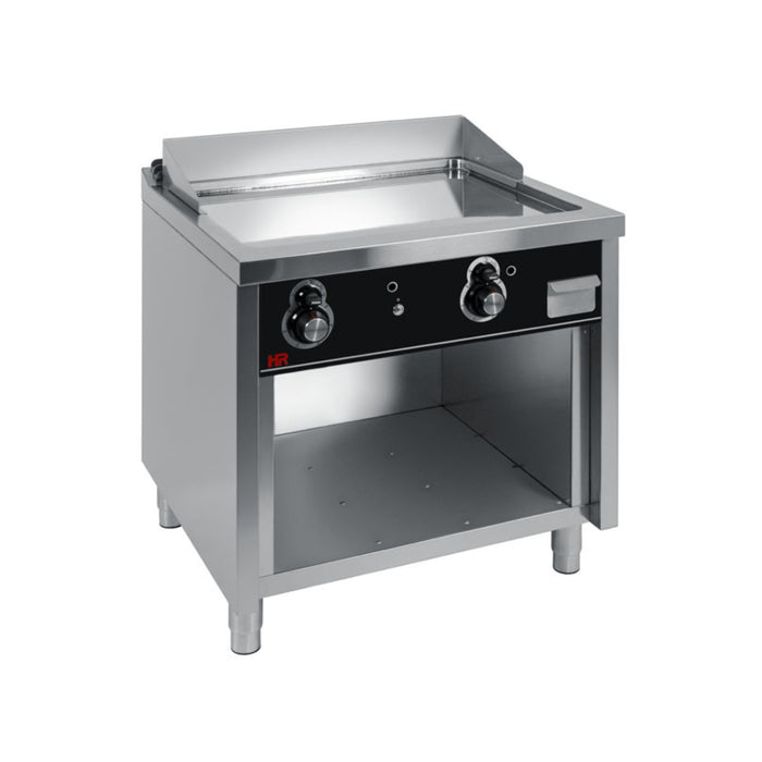 Fry top à gaz profondeur 750 - chrome/acier rectifié - 800x750x945 mm - 15 kw