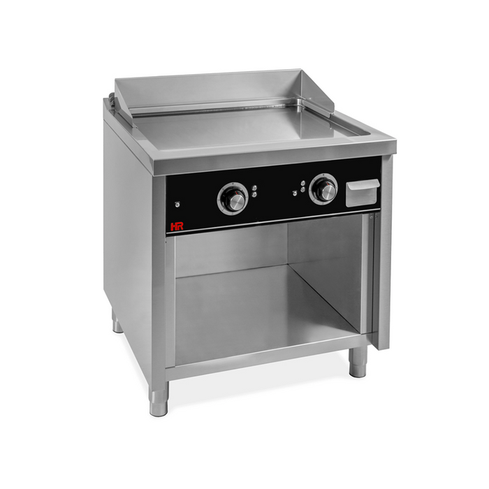 Fry top électrique profondeur 750 - chrome/acier rectifié - 800x750x945 mm - 9 kw