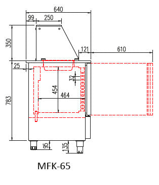 Saladette 700 positive MFK-65 pour 6 bacs GN 1/6 - 1 porte pleine - 645x640x890 mm - 117 L