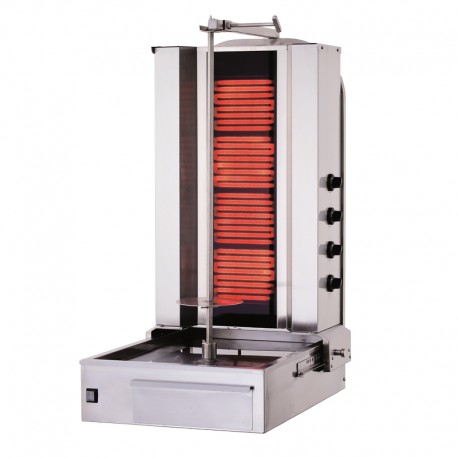 Appareil à kebab - vitro électrique - 4 résistances - capacité 40/60 kg- 7200w