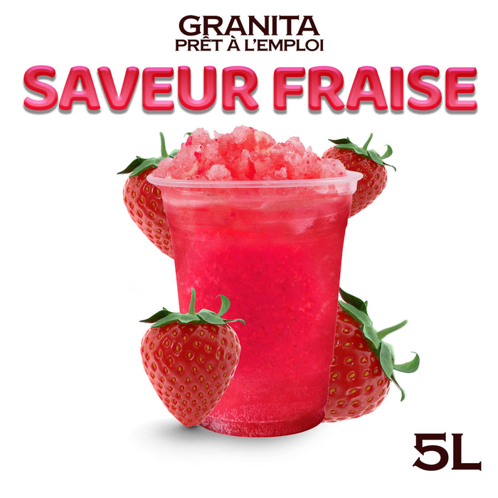 Sirop à granita prêt à l'emploi - FRAISE - 5 litres